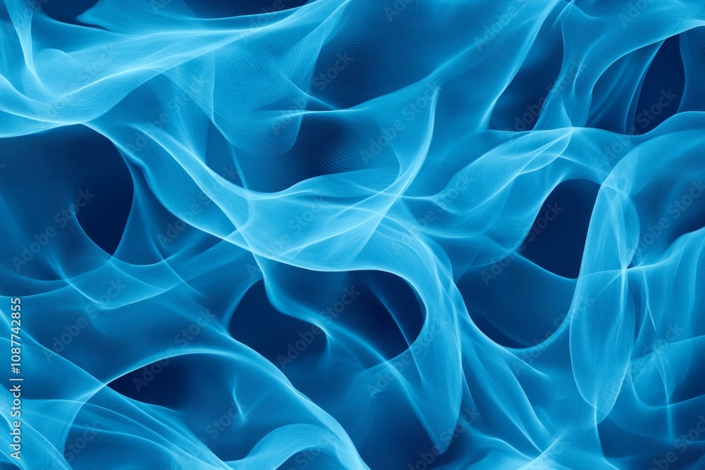 Obraz premium Dynamic flow of royal blue glowing particles creating a vibrant texture in motion