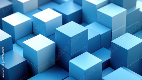 Abstract geometric smartphone background with a 3D blue pattern. AI generated