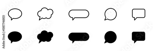 Message, sms, chat icons. Chat speech bubble. Chat message icon set