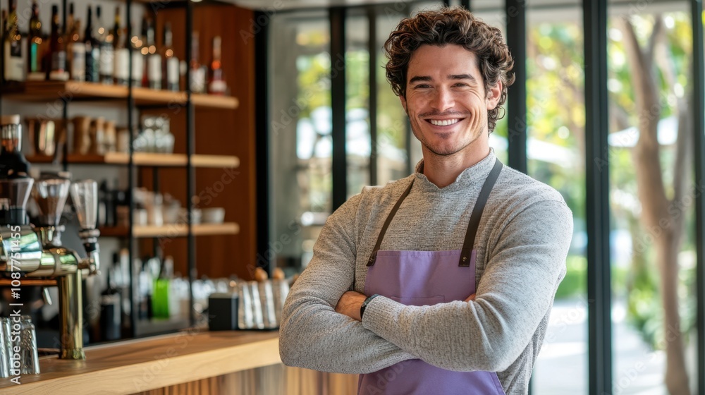 Obraz premium The Smiling Barista at Caf?