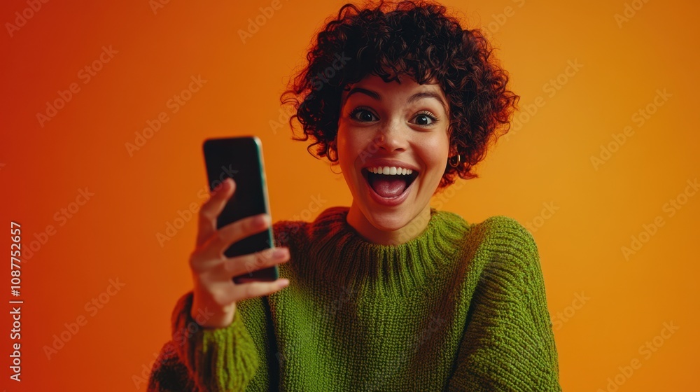 The Smiling Woman with Phone