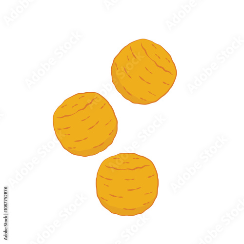 Mozzarella cheese ball vector. Mozzarella cheese ball on white background. Cheese stretch.