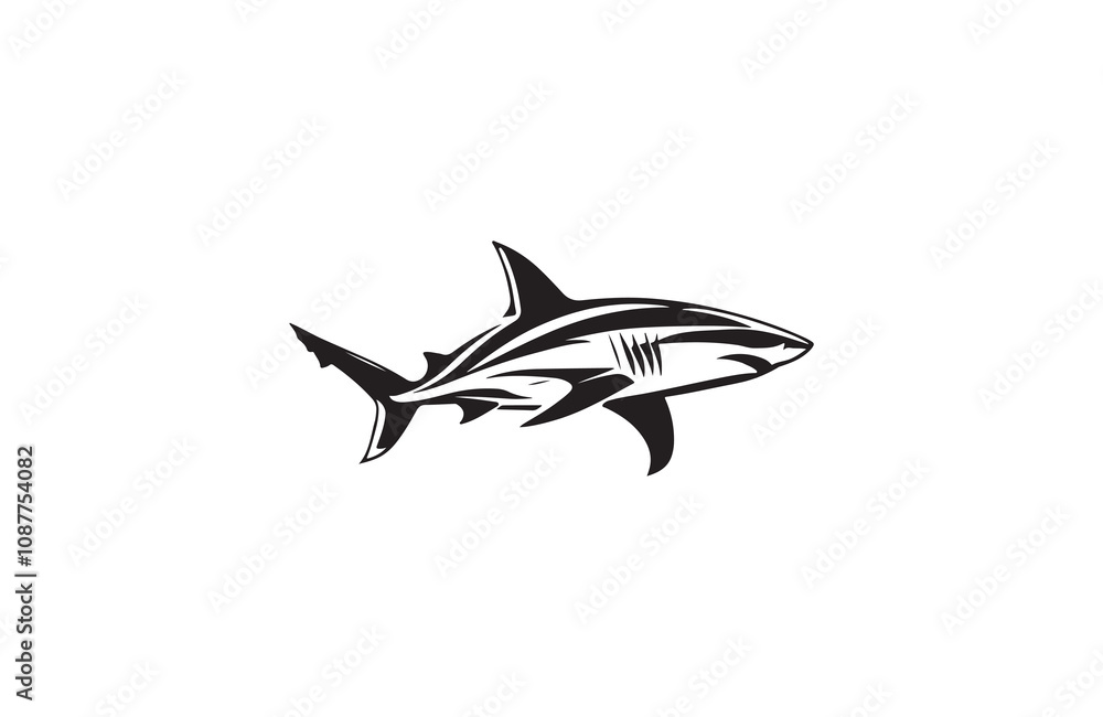 shark silhouette vector line art logo shark silhouette vector line art logo