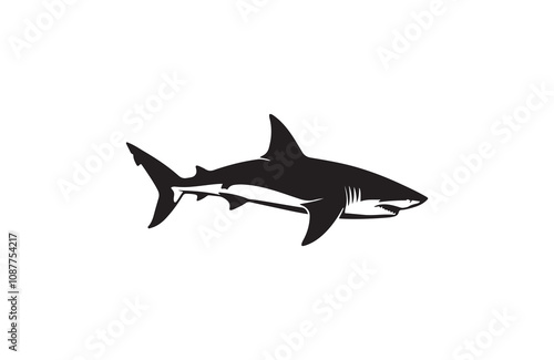 shark silhouette vector line art logo
