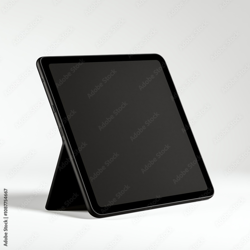 Black tablet computer on white background. Black tablet computer on white background.