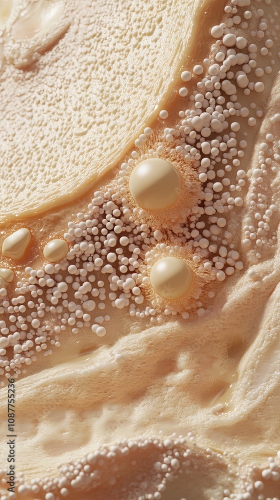 Abstract Macro Photography of Creamy Foam with White Bubbles Abstract Macro Photography of Creamy Foam with White Bubbles