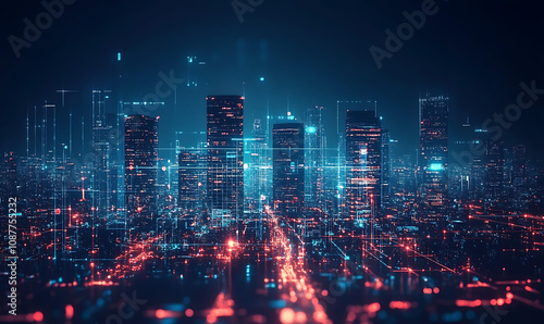 Wallpaper Mural Holographic night city Torontodigital.ca