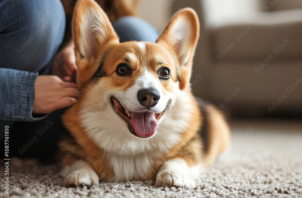 Corgi napping at home Corgi napping at home