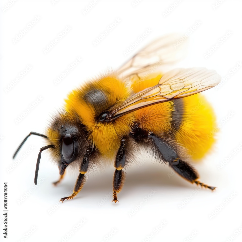 A close-up of a vibrant bumblebee showcasing its detailed features and color, This high-resolution image can be used for educational materials, nature articles, and environmental campaigns, A close-up of a vibrant bumblebee showcasing its detailed features and color, This high-resolution image can be used for educational materials, nature articles, and environmental campaigns,