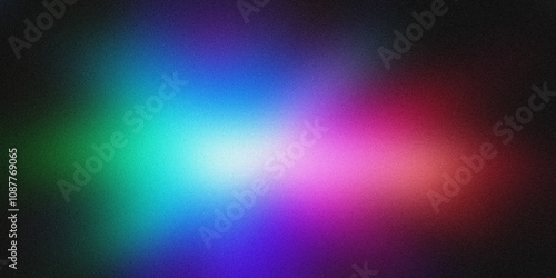 Colorful gradient background fading from blue to black, featuring noise and grain