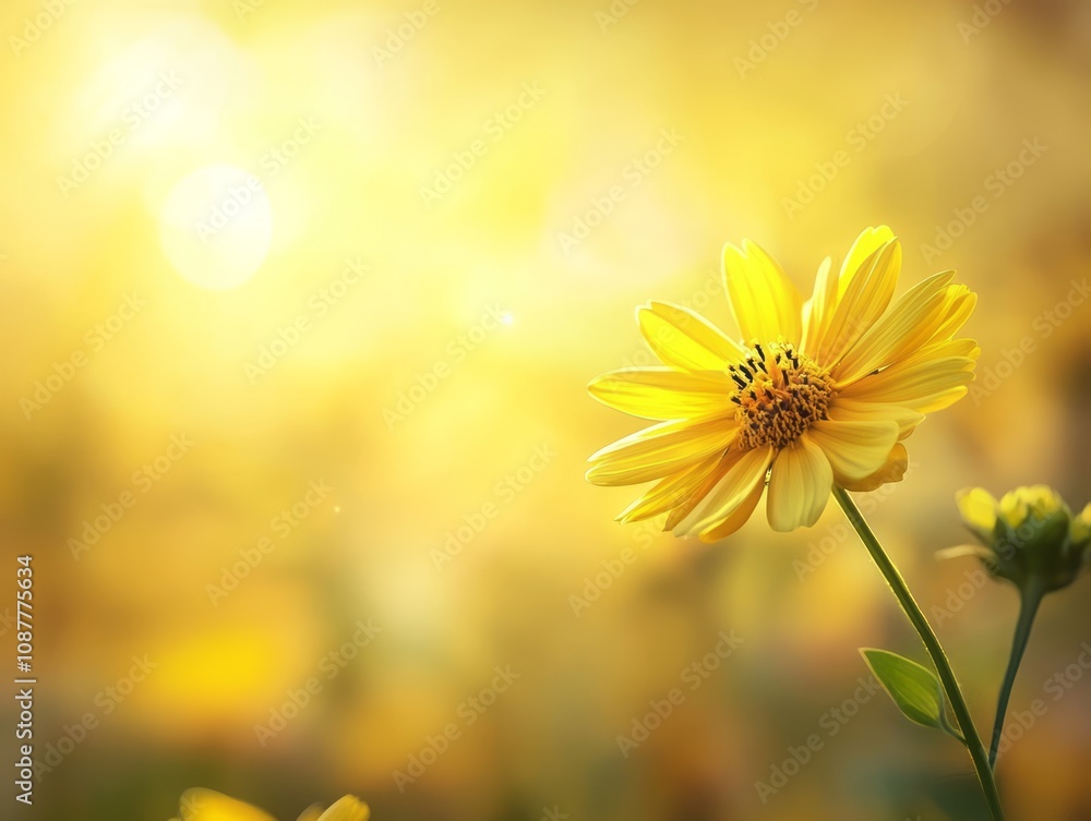 Golden Flower Basking In Warm Sunlight Golden Flower Basking In Warm Sunlight