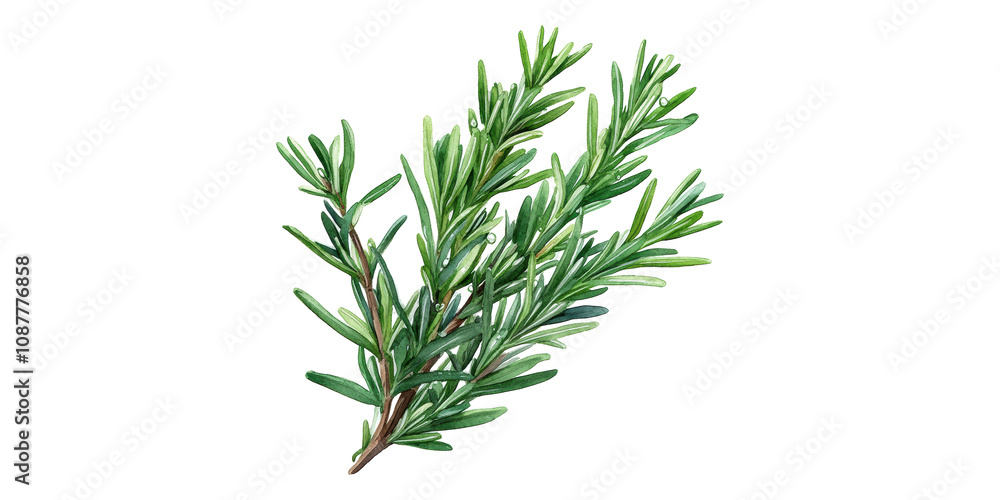 Fresh Rosemary Sprig Isolated Representing Culinary and Herbal Uses on Transparent Background. Fresh Rosemary Sprig Isolated Representing Culinary and Herbal Uses on Transparent Background.