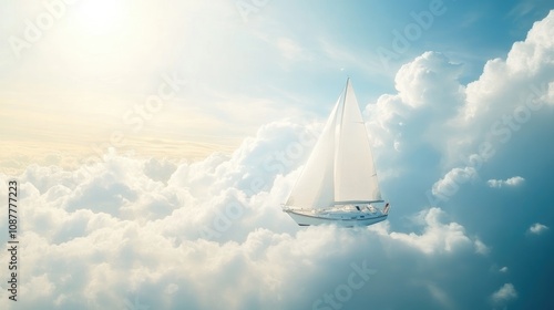 Sailing Through the Clouds: Dreamlike Yacht Adventure Above the Sky