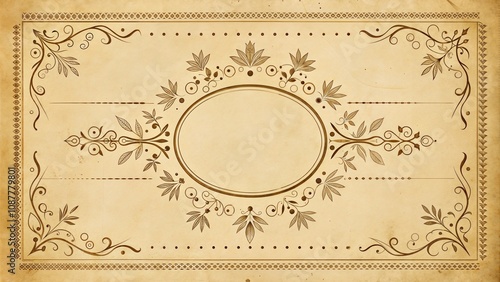 Elegant Victorian paper style background with blank space for text or logo in 16:9 horizontal format