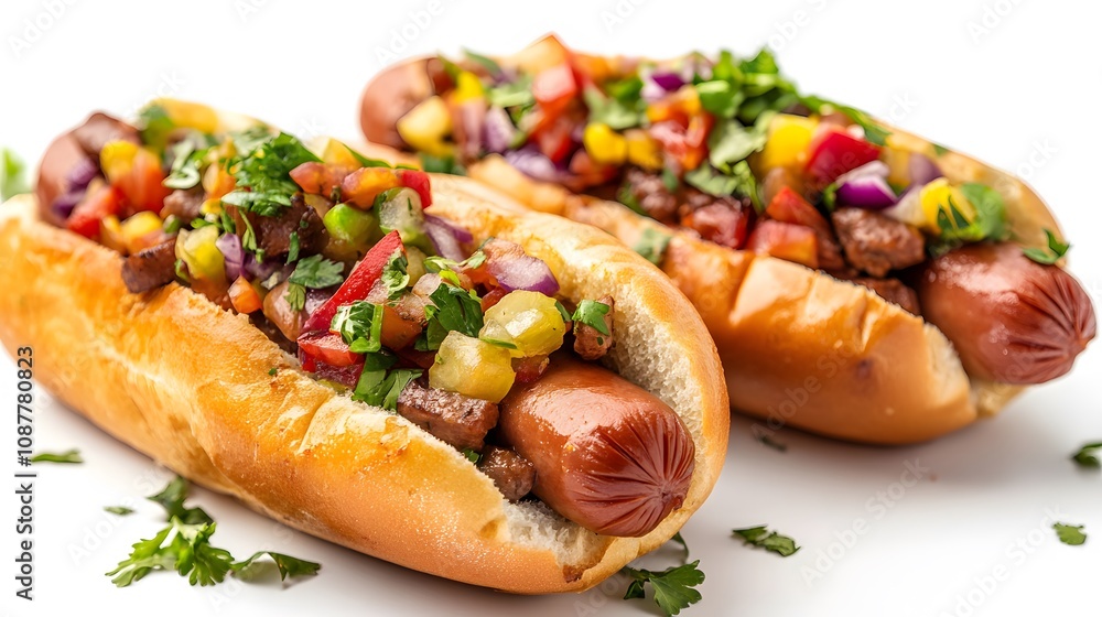 Food, Hot Dogs, on White Background, Photo Realistic, Wallpaper, Cover and Screen for Smartphone, PC, Laptop, 9:16 and 16:9 Format Food, Hot Dogs, on White Background, Photo Realistic, Wallpaper, Cover and Screen for Smartphone, PC, Laptop, 9:16 and 16:9 Format