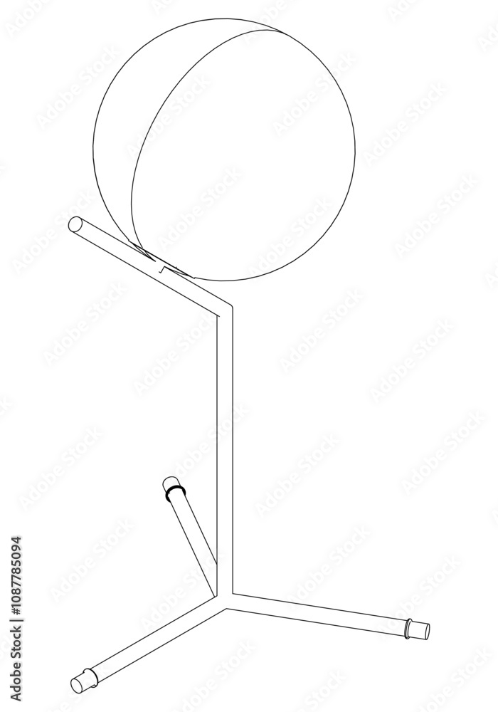 Desk lamp or table lamp isolate. Doodle Black line on white background vector illustration Desk lamp or table lamp isolate. Doodle Black line on white background vector illustration