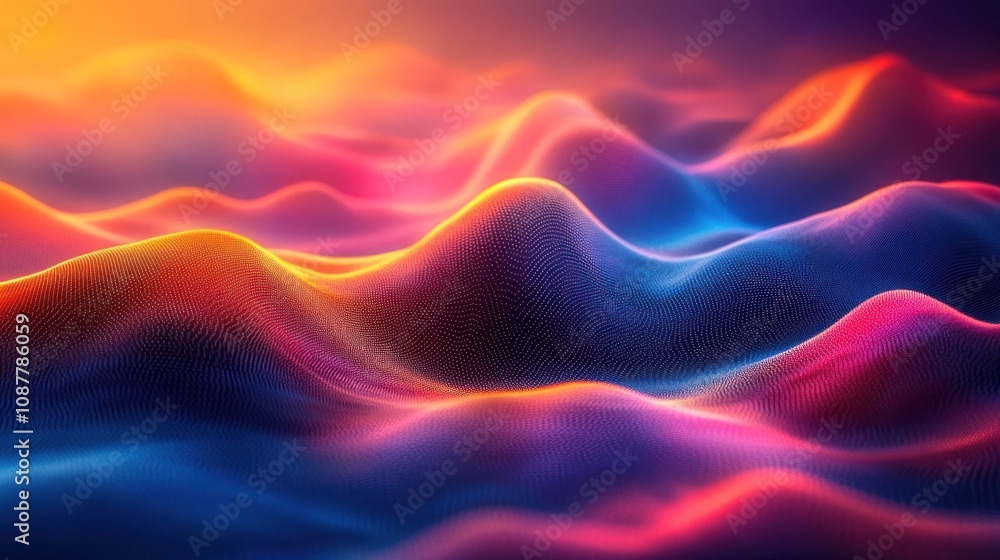Fototapeta premium Abstract colorful wave landscape.
