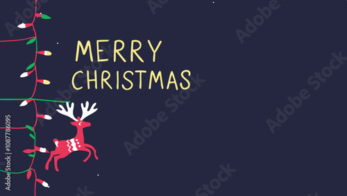 Merry Christmas card with space for a texter in a minimalist modern style