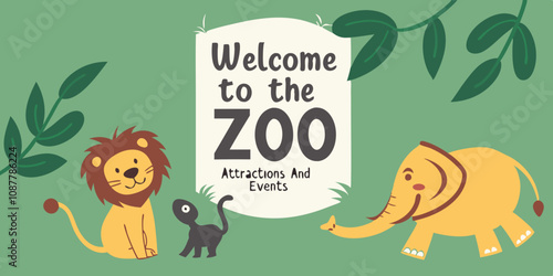 Ticket invitation to the zoo vector illustration