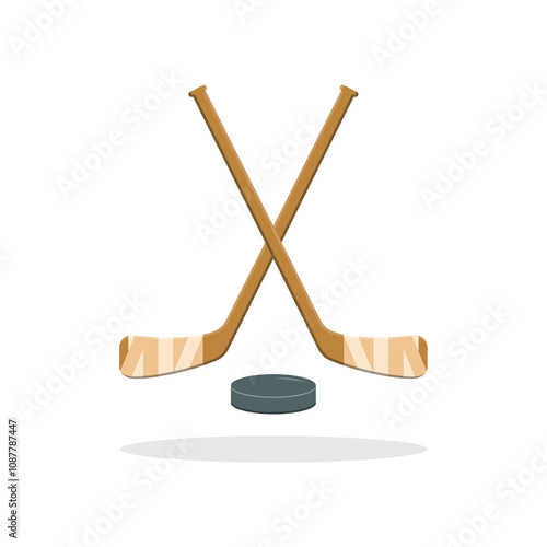 Hockey Stick Icon Vector Design.