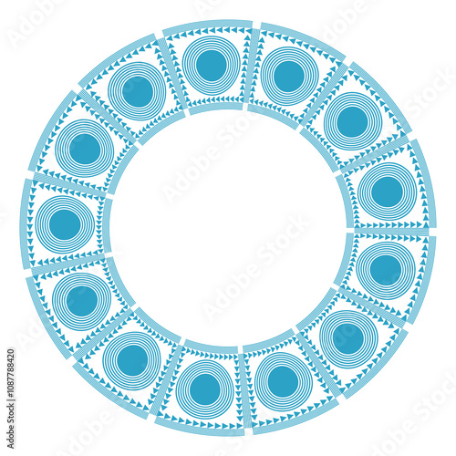 Round frame with Greek meander ornament photo