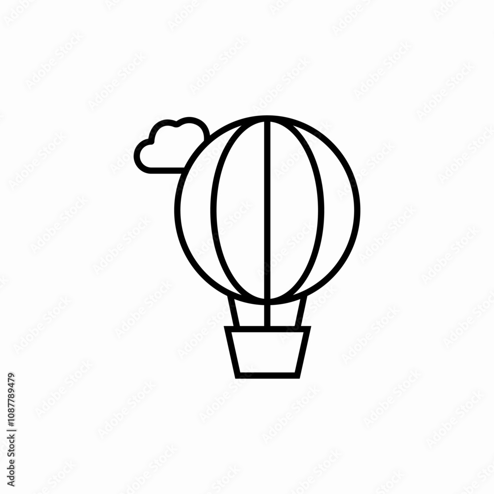 Obraz premium air balloon flight icon sign vector