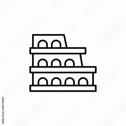 coliseum landmark icon sign vector