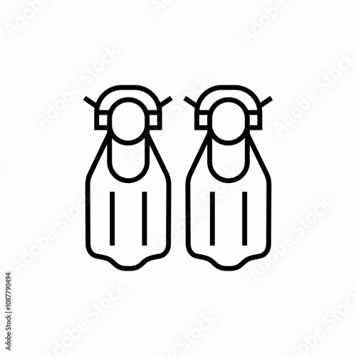 diver slippers icon sign vector