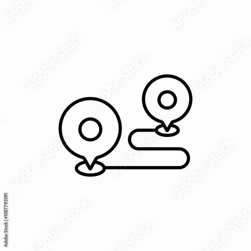 navigation path location pin icon sign vector