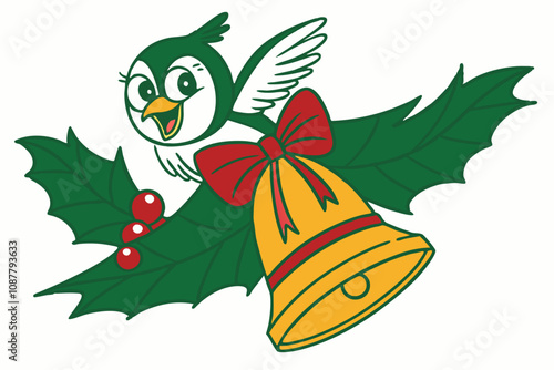 "Funny Christmas Arctic Tern Clipart Festive Bird Illustration