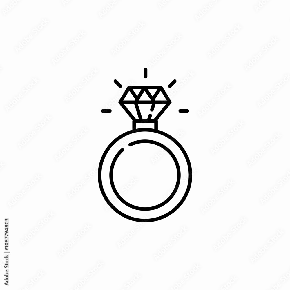 ring diamond icon sign vector ring diamond icon sign vector