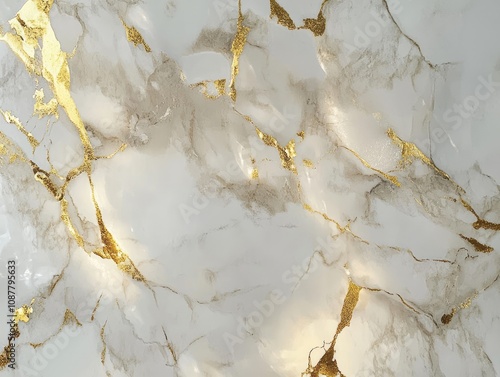 Elegant White Marble With G...