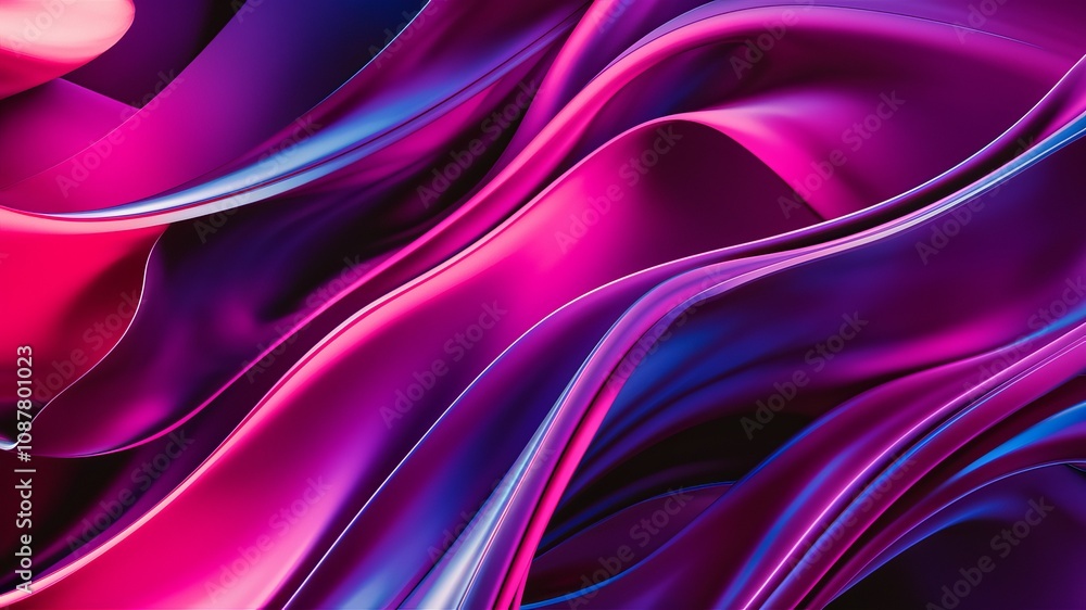 Obraz premium Abstract Fluid Art: Mesmerizing digital art showcases flowing, vibrant ribbons of color, creating a sense of dynamic movement, energy, and creative inspiration.