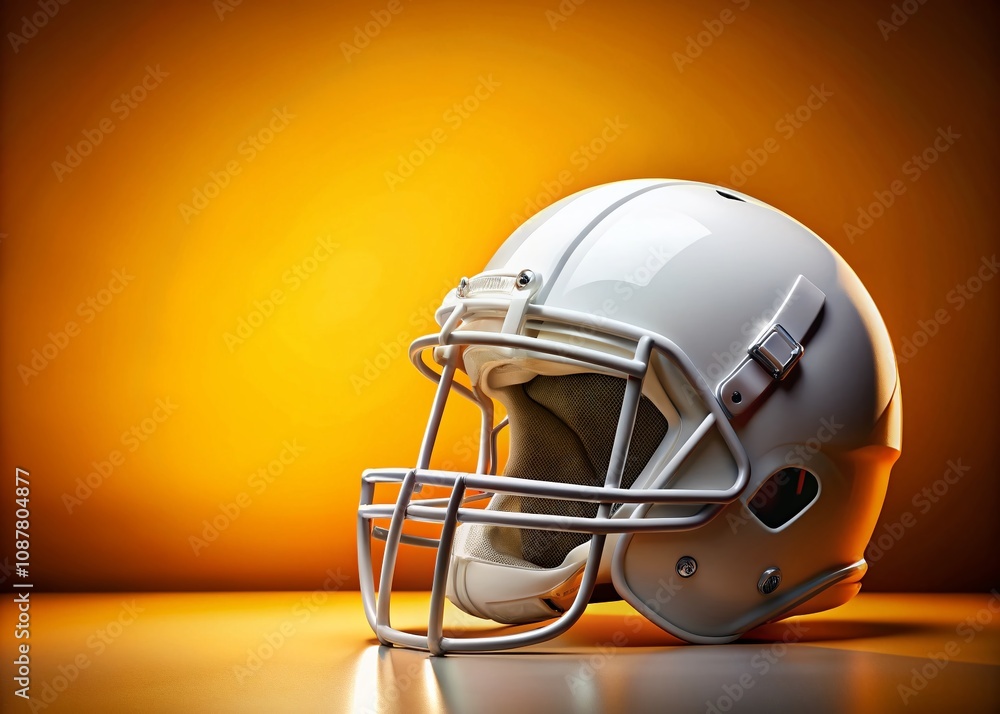 Fototapeta premium White Football Helmet Clipart on a Sporty Background with Ample Copy Space for Team Branding and Promotional Use in Marketing Materials and Sports Events