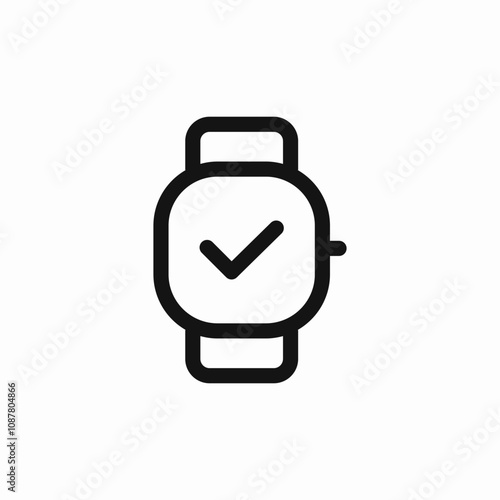 check mark smart watch icon sign vector