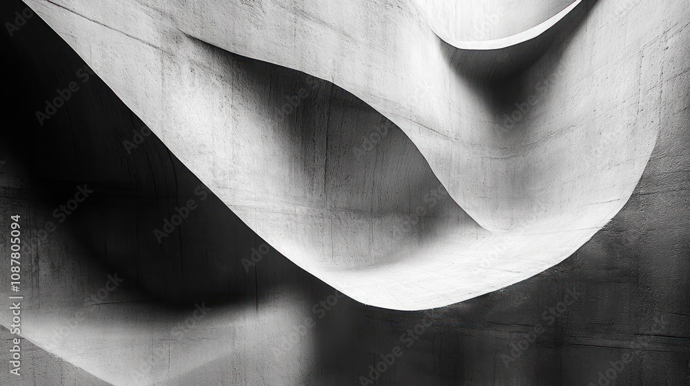 Abstract concrete structure with flowing curves and dramatic lighting. Abstract concrete structure with flowing curves and dramatic lighting.