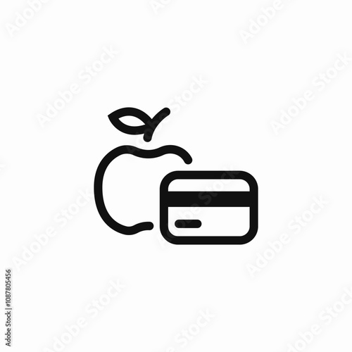 food purchase bank card icon sign vector