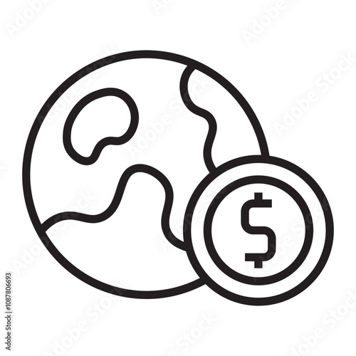 Global Economy line icon.