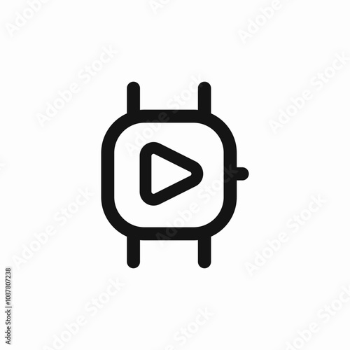 smart watch video music  icon sign vector