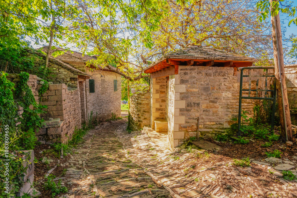 Traditionally houses in the mountains village of Monodendri, Zagori, Greece, near vikos george Traditionally houses in the mountains village of Monodendri, Zagori, Greece, near vikos george