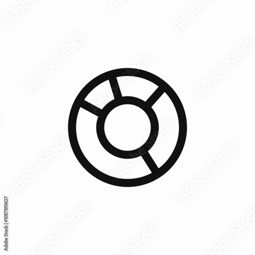 statistics pie icon sign vector