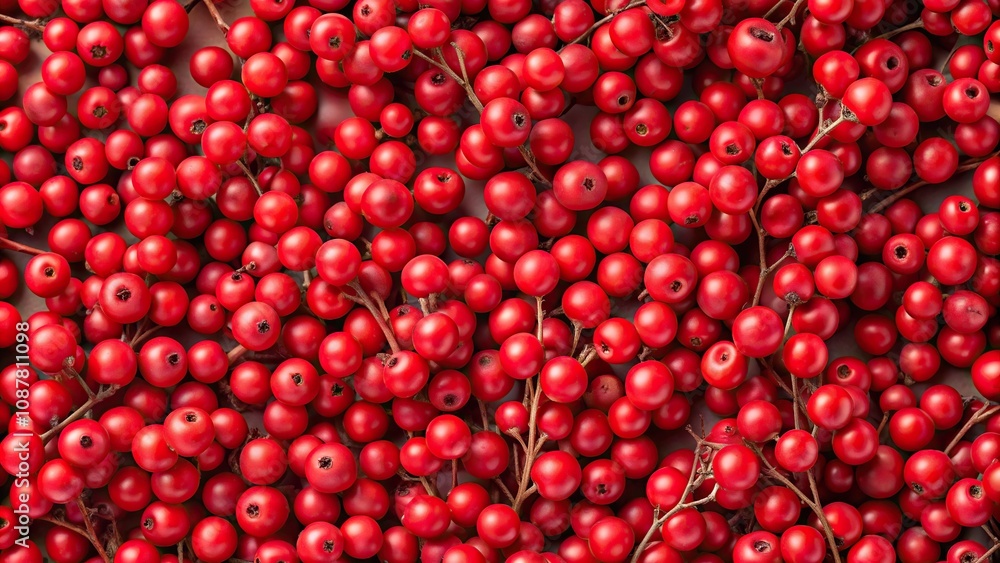 Christmas winter seamless tile print featuring extreme close-up of red berries Christmas winter seamless tile print featuring extreme close-up of red berries