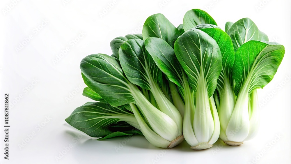 Close-up painting of freshly harvested bok choy Close-up painting of freshly harvested bok choy