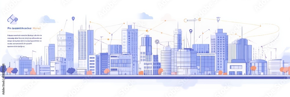 The smart city showcases futuristic buildings connected by an AI network, promoting efficient urban living and advanced technology integration. Generative AI The smart city showcases futuristic buildings connected by an AI network, promoting efficient urban living and advanced technology integration. Generative AI