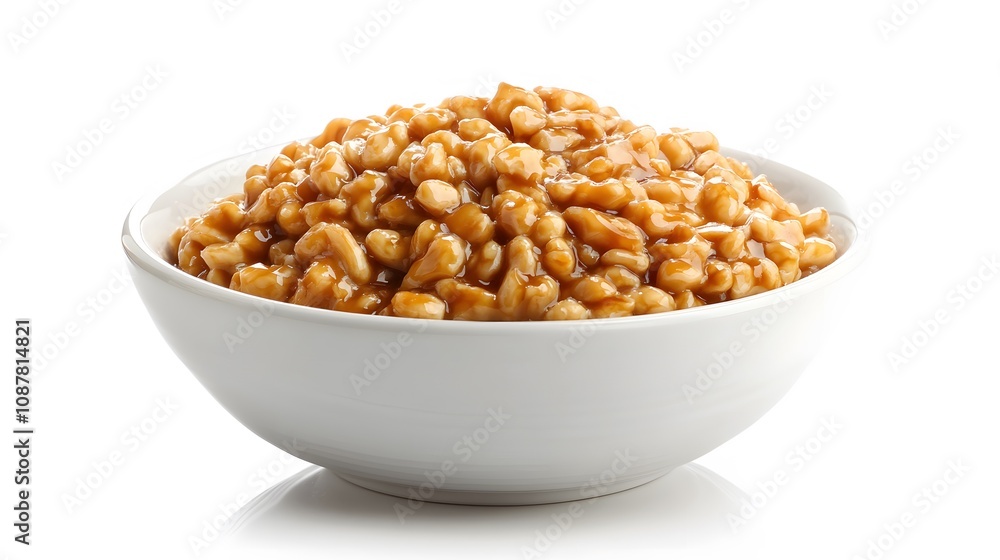 Food, Japanese Dish Natto, on White Background, Photo Realistic, Wallpaper, Cover and Screen for Smartphone, PC, Laptop, 9:16 and 16:9 Format Food, Japanese Dish Natto, on White Background, Photo Realistic, Wallpaper, Cover and Screen for Smartphone, PC, Laptop, 9:16 and 16:9 Format