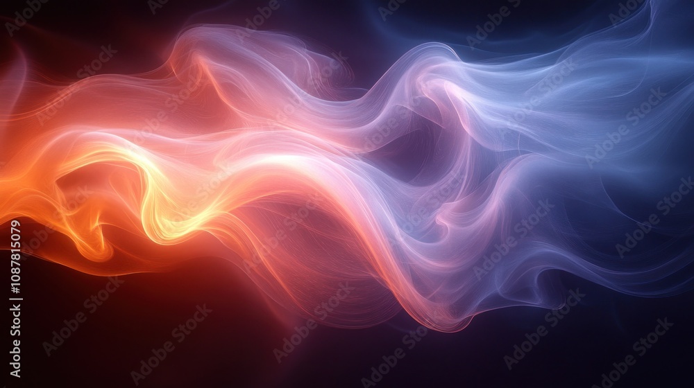 Obraz premium Abstract red and blue smoke wave.