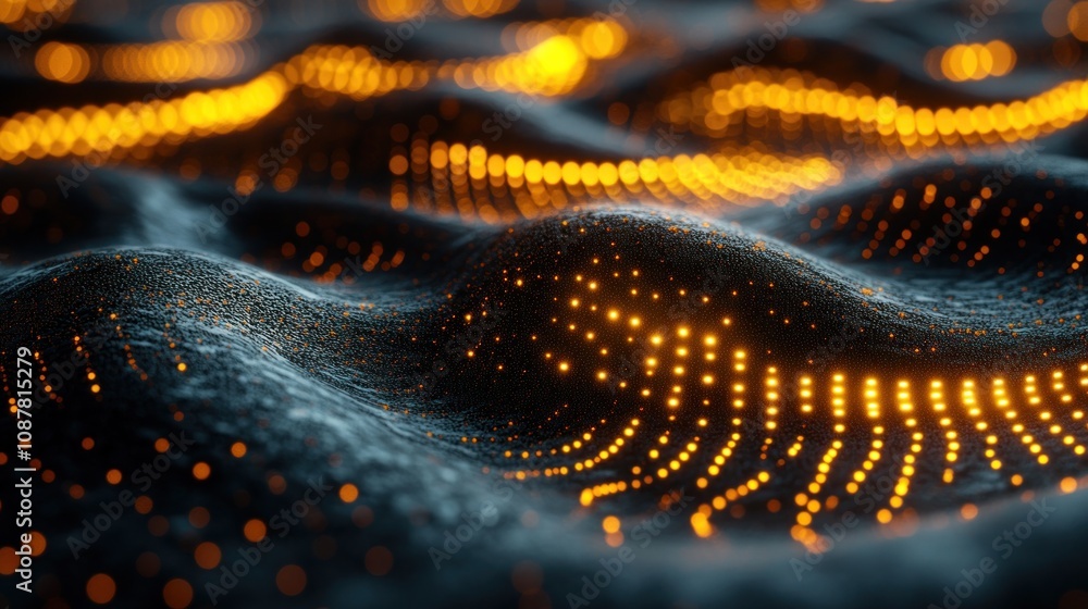 Abstract representation of illuminated waves. Abstract representation of illuminated waves.