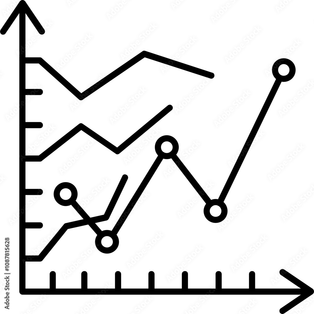 Line Graph Icon Line Graph Icon