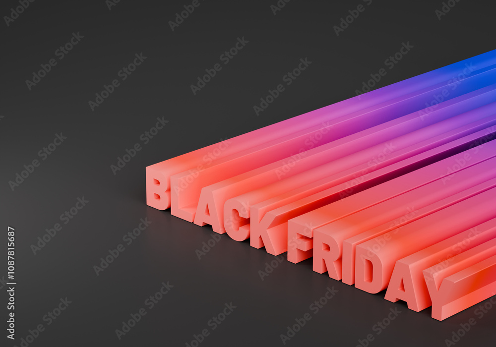 Black Friday 3d render lettering background for banner Black Friday 3d render lettering background for banner