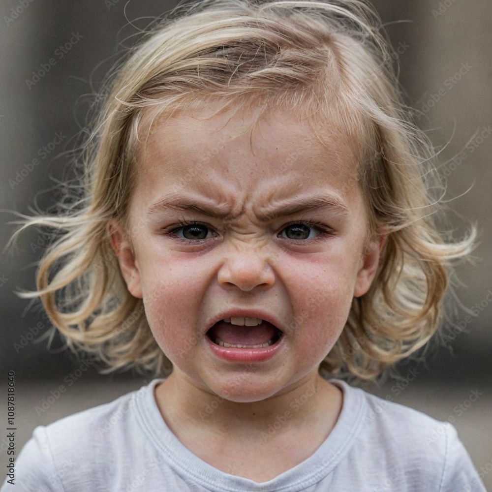 Amazing high resolution photo of a little beauty in anger. Photos that convey the essence of the moment